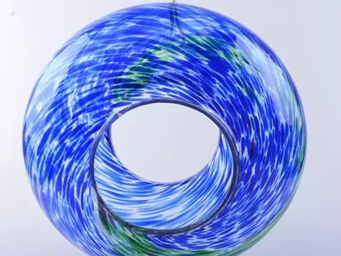 Blue Round Glass Bird Feeders
