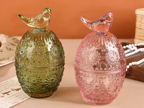 Colorful Glass Storage Jars with Lids ​ — view 2