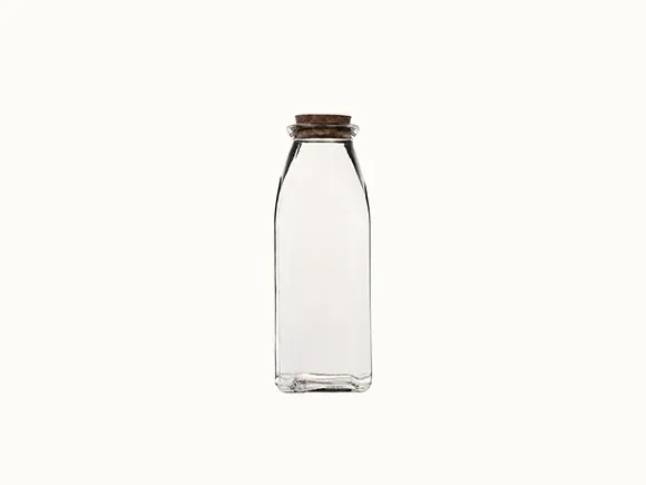 Clear Glass Milk Bottles with Cork — main view