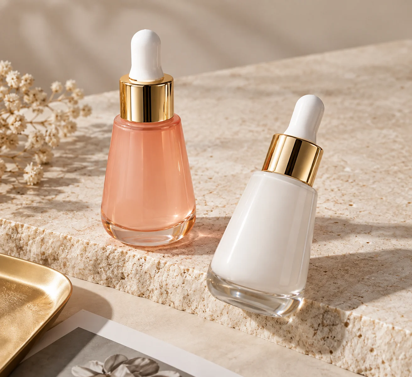Glass Dropper Bottles — studio composition AS0019