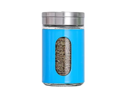 Round Colorful Spice Jars Glass — view 2