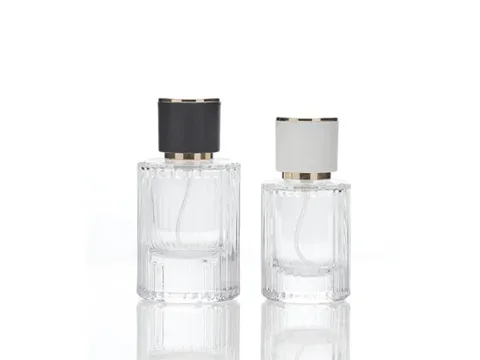 Luxurious Inside Carved Perfume Glass Bottle — view 1