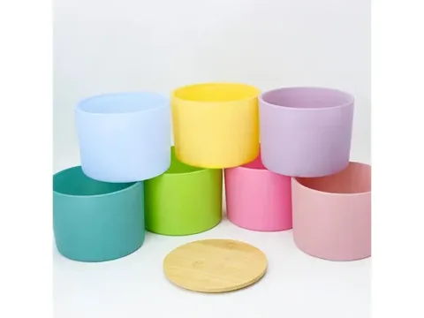 Rainbow Colors Candle Jars Cylinder
