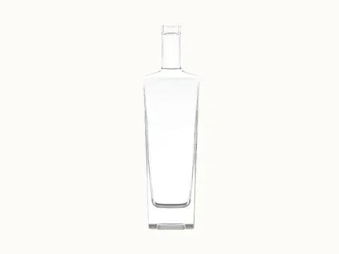 Square Transparent Glass Whiskey Bottle — view 1