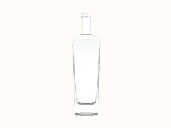 Square Transparent Glass Whiskey Bottle — main view