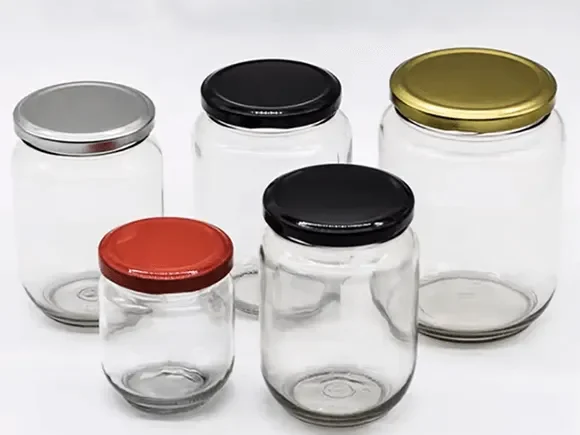 Round Glass Food Storage Jar with Metal Lid — main view