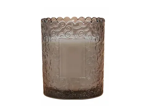 Stained Glass Candle Jars with Wave Edge — view 1