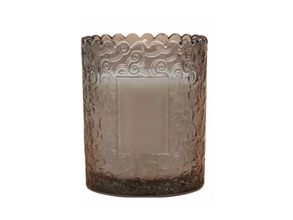 Stained Glass Candle Jars with Wave Edge — main view