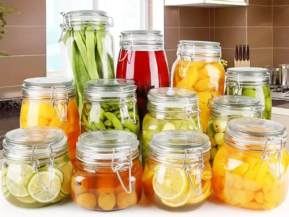 Large Glass Food Pickling Jars — main view