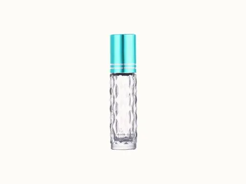 Clear Perfume/Essential Oil Round Glass Bottles With Roller And