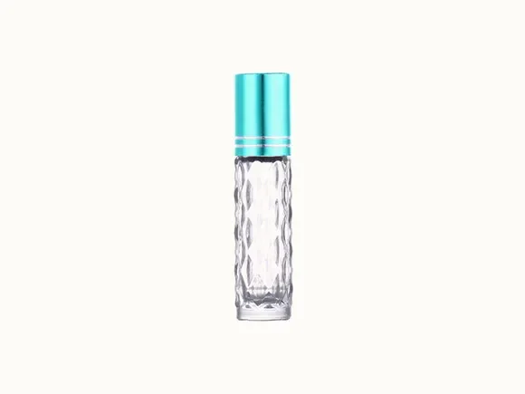Clear Perfume/Essential Oil Round Glass Bottles With Roller And — main view