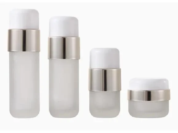 Cream Jars White Clear Frosted Lotion Bottles — main view