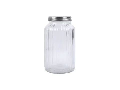 Ribbed Glass Jars with Meta Lids — view 2