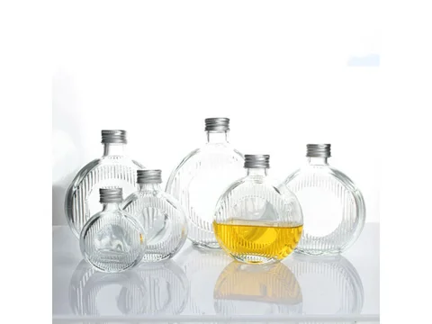 Round Glass Juice Bottles With Lids — view 2