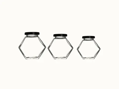 Clear Glass Honey Jars — view 4