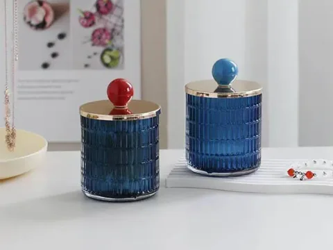 Glass Jewelry Storage Jars with Stainless Steel Lids — view 3