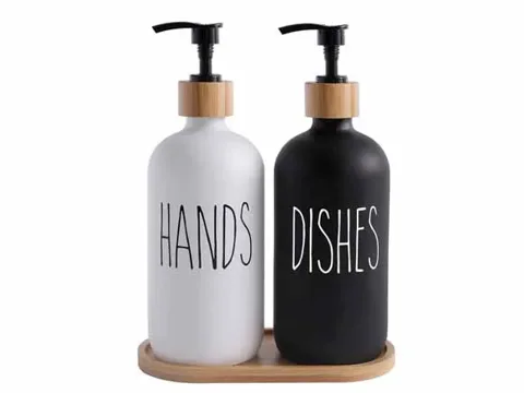 Morden Glass Hand Soap Dispenser Bottle With Black Pump