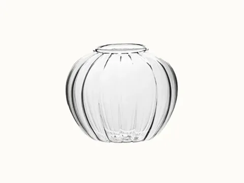 Round Short Clear Glass Vase