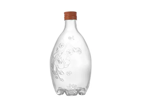 Round Beverage Liquor Bottles with Lids — view 1
