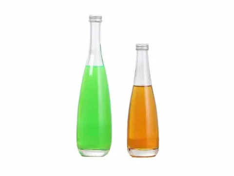 () () Clear Frosted Glass Juice Bottles with Lids