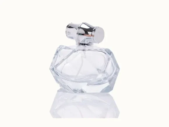 Glass Perfume Bottle With Golden Lid — main view