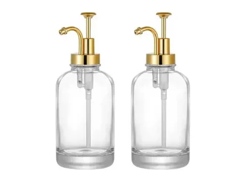 Clear Glass Coffee Syrup Dispenser Bottles — view 1