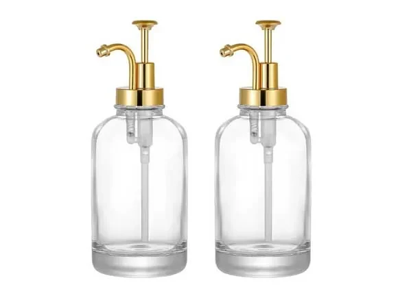 Clear Glass Coffee Syrup Dispenser Bottles — main view