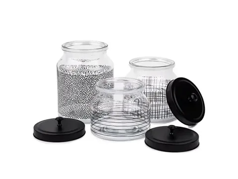 Dollar Storage Glass Jar with Black Lid