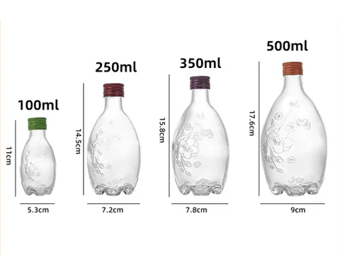 Round Beverage Liquor Bottles with Lids — view 2