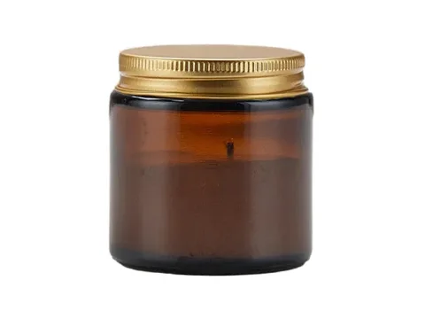 Heat-resistant Amber Glass Candle Vessel