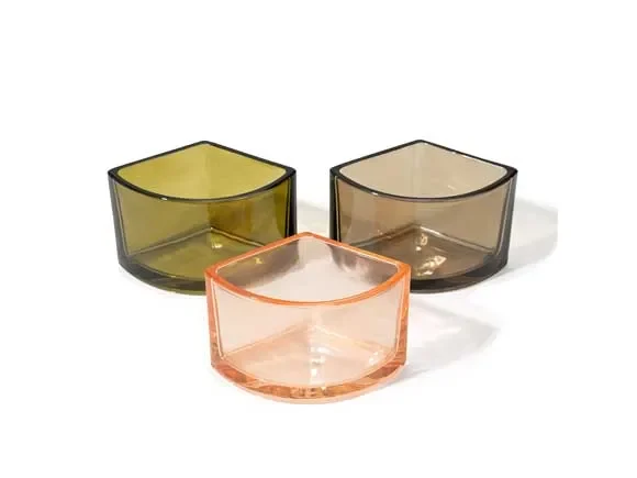 () Fan-shaped Glass Candle Jars Containers — main view
