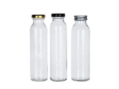 Glass Beverage Juice Bottles with Lids — view 2