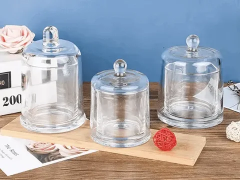 Clear Glass Candle Jar With Lids — view 2