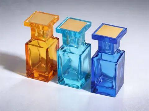 Square Fancy Glass Perfume Bottles with Caps — view 3