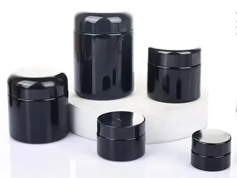 Black Dark UV Violet Glass Weed Cannabis Stash Jars — view 4