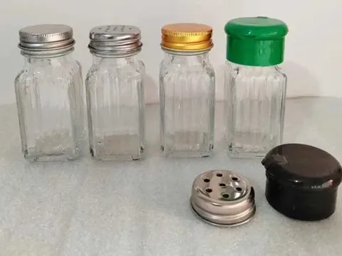 Square Glass Spice Jars Seasoning Containers With Lids — view 2