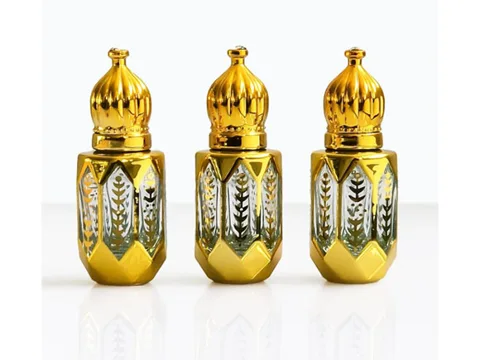 Golden Electroplated Oud Glass Essential Oil Bottle — view 6