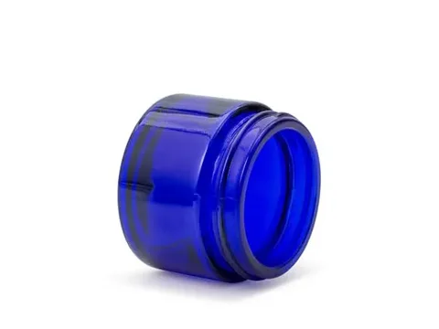 () Cobalt Blue Glass Cosmetic Jars with Lids — view 3