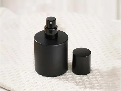 Matte Black Cylinder Glass Perfume Bottles — view 2