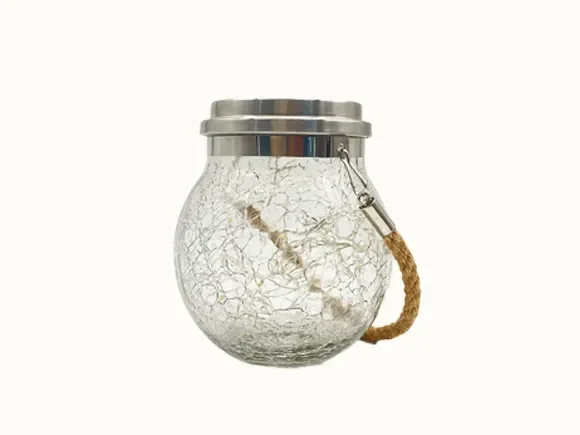 Round Solar Light Mason Glass Jar With Handle — main view