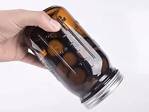Blue Amber Glass Pickle Jars with Airtight Lids — view 5