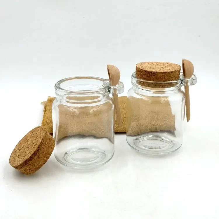 Glass Body Butter Jars with Wooden Cork — main view