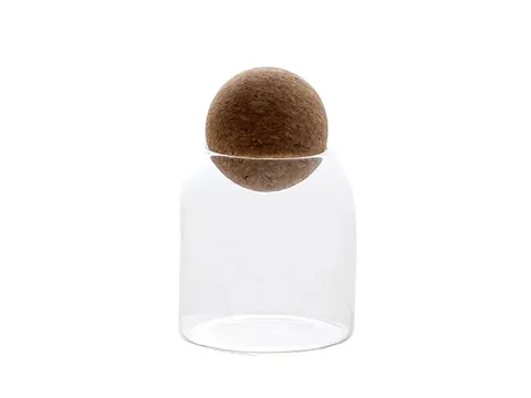 Glass Containers Candle Jar with Cork Ball Lid — view 1