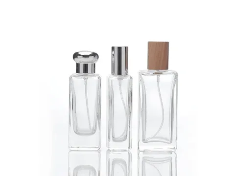 Multiple Metal Plastic Wooden Lid Square Perfume Bottle — view 1