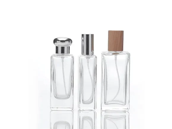 Multiple Metal Plastic Wooden Lid Square Perfume Bottle — main view