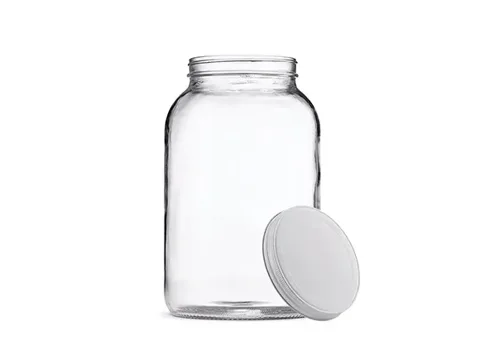 Gallon Round Glass Pickle Jar Wide Mouth with Metal