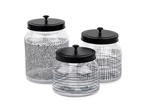 Dollar Storage Glass Jar with Black Lid — view 2