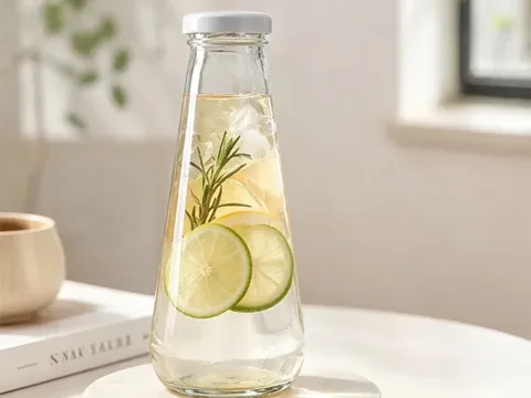 () Glass Beverage Bottles with Lids — view 3