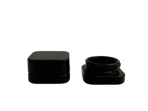 Square Black Glass Concentrate Jars Containers with Child Resistant