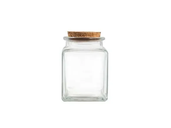 Square Small Glass Jars With Wood Cork — main view